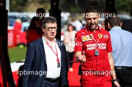 (L to R): Louis Camilleri (ITA) Ferrari Chief Executive Officer with Jonathan Giacobazzi (ITA) Ferrari Marketing Manager. 11.05.2019. Formula 1 World Championship, Rd 5, Spanish Grand Prix, Barcelona, Spain, Qualifying Day.
