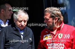 (L to R): Jean Todt (FRA) FIA President with Gino Rosato (CDN) Ferrari. 12.05.2019. Formula 1 World Championship, Rd 5, Spanish Grand Prix, Barcelona, Spain, Race Day.