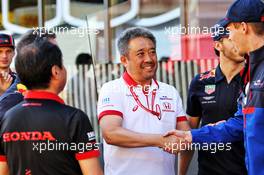 (L to R): Masashi Yamamoto (JPN) Honda Racing F1 Managing Director with Daniil Kvyat (RUS) Scuderia Toro Rosso. 09.05.2019. Formula 1 World Championship, Rd 5, Spanish Grand Prix, Barcelona, Spain, Preparation Day.