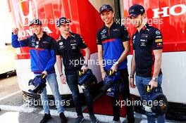 (L to R): Daniil Kvyat (RUS) Scuderia Toro Rosso; Max Verstappen (NLD) Red Bull Racing; Alexander Albon (THA) Scuderia Toro Rosso; Pierre Gasly (FRA) Red Bull Racing. 09.05.2019. Formula 1 World Championship, Rd 5, Spanish Grand Prix, Barcelona, Spain, Preparation Day.