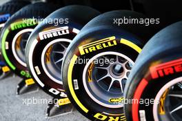 Pirelli show tyres. 09.05.2019. Formula 1 World Championship, Rd 5, Spanish Grand Prix, Barcelona, Spain, Preparation Day.