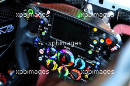 Haas VF-19 steering wheel. 09.05.2019. Formula 1 World Championship, Rd 5, Spanish Grand Prix, Barcelona, Spain, Preparation Day.