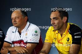 (L to R): Frederic Vasseur (FRA) Alfa Romeo Racing Team Principal and Cyril Abiteboul (FRA) Renault Sport F1 Managing Director in the FIA Press Conference. 21.06.2019. Formula 1 World Championship, Rd 8, French Grand Prix, Paul Ricard, France, Practice Day.