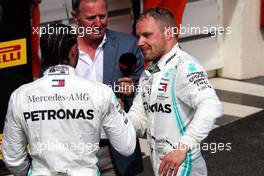 (L to R): Race winner Lewis Hamilton (GBR) Mercedes AMG F1 celebrates with second placed team mate Valtteri Bottas (FIN) Mercedes AMG F1. 23.06.2019. Formula 1 World Championship, Rd 8, French Grand Prix, Paul Ricard, France, Race Day.
