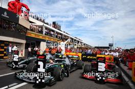 Race winner Lewis Hamilton (GBR) Mercedes AMG F1 W10 celebrates in parc ferme. 23.06.2019. Formula 1 World Championship, Rd 8, French Grand Prix, Paul Ricard, France, Race Day.