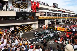 The top three in parc ferme (L to R): Valtteri Bottas (FIN) Mercedes AMG F1, second; Lewis Hamilton (GBR) Mercedes AMG F1, race winner; Charles Leclerc (MON) Ferrari, third. 23.06.2019. Formula 1 World Championship, Rd 8, French Grand Prix, Paul Ricard, France, Race Day.