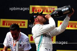 Valtteri Bottas (FIN) Mercedes AMG F1 celebrates his second position on the podium. 23.06.2019. Formula 1 World Championship, Rd 8, French Grand Prix, Paul Ricard, France, Race Day.