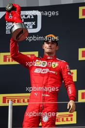 Charles Leclerc (MON) Ferrari celebrates his third position on the podium. 23.06.2019. Formula 1 World Championship, Rd 8, French Grand Prix, Paul Ricard, France, Race Day.