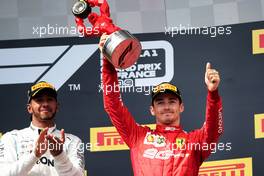 Charles Leclerc (MON) Ferrari celebrates his third position on the podium. 23.06.2019. Formula 1 World Championship, Rd 8, French Grand Prix, Paul Ricard, France, Race Day.