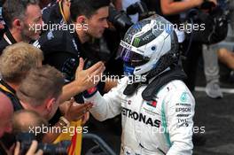 Valtteri Bottas (FIN) Mercedes AMG F1 celebrates his second position with the team in parc ferme. 23.06.2019. Formula 1 World Championship, Rd 8, French Grand Prix, Paul Ricard, France, Race Day.