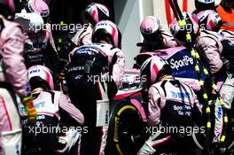 Sergio Perez (MEX) Racing Point F1 Team RP19 makes a pit stop. 23.06.2019. Formula 1 World Championship, Rd 8, French Grand Prix, Paul Ricard, France, Race Day.