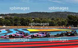 Sergio Perez (MEX) Racing Point F1 Team RP19 and Lance Stroll (CDN) Racing Point F1 Team RP19 at the start of the race. 23.06.2019. Formula 1 World Championship, Rd 8, French Grand Prix, Paul Ricard, France, Race Day.