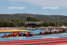 Charles Leclerc (MON) Ferrari SF90 and Max Verstappen (NLD) Red Bull Racing RB15 at the start of the race. 23.06.2019. Formula 1 World Championship, Rd 8, French Grand Prix, Paul Ricard, France, Race Day.