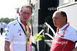 (L to R): Jean-Pierre Jabouille (FRA) with Frederic Vasseur (FRA) Alfa Romeo Racing Team Principal. 22.06.2019. Formula 1 World Championship, Rd 8, French Grand Prix, Paul Ricard, France, Qualifying Day.
