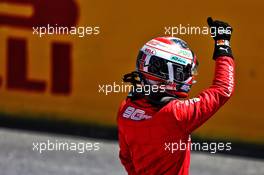 Charles Leclerc (MON) Ferrari celebrates his third position in qualifying parc ferme. 22.06.2019. Formula 1 World Championship, Rd 8, French Grand Prix, Paul Ricard, France, Qualifying Day.