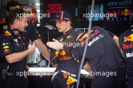 (L to R): Christian Horner (GBR) Red Bull Racing Team Principal with Max Verstappen (NLD) Red Bull Racing. 22.06.2019. Formula 1 World Championship, Rd 8, French Grand Prix, Paul Ricard, France, Qualifying Day.