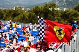 Ferrari flag with fans in the grandstand. 22.06.2019. Formula 1 World Championship, Rd 8, French Grand Prix, Paul Ricard, France, Qualifying Day.