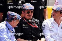 (L to R): Jean Todt (FRA) FIA President with Guenther Steiner (ITA) Haas F1 Team Prinicipal and Toto Wolff (GER) Mercedes AMG F1 Shareholder and Executive Director. 23.06.2019. Formula 1 World Championship, Rd 8, French Grand Prix, Paul Ricard, France, Race Day.