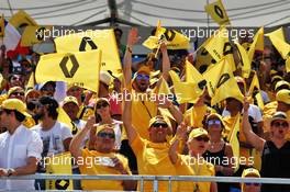 Renault F1 Team fans in the grandstand. 23.06.2019. Formula 1 World Championship, Rd 8, French Grand Prix, Paul Ricard, France, Race Day.