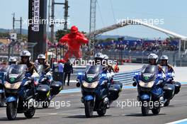 Circuit atmosphere - gendamarie on the drivers parade. 23.06.2019. Formula 1 World Championship, Rd 8, French Grand Prix, Paul Ricard, France, Race Day.