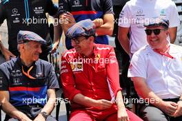 (L to R): Franz Tost (AUT) Scuderia Toro Rosso Team Principal with Mattia Binotto (ITA) Ferrari Team Principal and Zak Brown (USA) McLaren Executive Director. 23.06.2019. Formula 1 World Championship, Rd 8, French Grand Prix, Paul Ricard, France, Race Day.