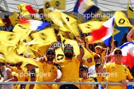 Renault F1 Team fans in the grandstand. 23.06.2019. Formula 1 World Championship, Rd 8, French Grand Prix, Paul Ricard, France, Race Day.