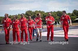 Sebastian Vettel (GER) Ferrari walks the circuit with the team. 20.06.2019. Formula 1 World Championship, Rd 8, French Grand Prix, Paul Ricard, France, Preparation Day.