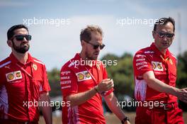 Sebastian Vettel (GER) Ferrari walks the circuit with the team. 20.06.2019. Formula 1 World Championship, Rd 8, French Grand Prix, Paul Ricard, France, Preparation Day.