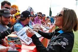 Claire Williams (GBR) Williams Racing Deputy Team Principal signs autographs for the fans. 12.07.2019. Formula 1 World Championship, Rd 10, British Grand Prix, Silverstone, England, Practice Day.