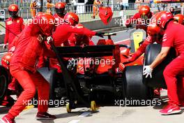 Charles Leclerc (MON) Ferrari SF90 practices a pit stop. 12.07.2019. Formula 1 World Championship, Rd 10, British Grand Prix, Silverstone, England, Practice Day.
