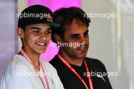 Juan Pablo Montoya (COL) with his son Sebastian Montoya (COL). 12.07.2019. Formula 1 World Championship, Rd 10, British Grand Prix, Silverstone, England, Practice Day.