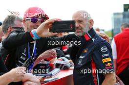 Adrian Newey (GBR) Red Bull Racing Chief Technical Officer with fans. 12.07.2019. Formula 1 World Championship, Rd 10, British Grand Prix, Silverstone, England, Practice Day.