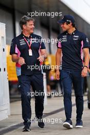 (L to R): Andy Stevenson (GBR) Racing Point F1 Team Manager with Lance Stroll (CDN) Racing Point F1 Team. 12.07.2019. Formula 1 World Championship, Rd 10, British Grand Prix, Silverstone, England, Practice Day.