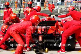 Charles Leclerc (MON) Ferrari SF90 practices a pit stop. 12.07.2019. Formula 1 World Championship, Rd 10, British Grand Prix, Silverstone, England, Practice Day.