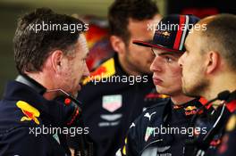(L to R): Christian Horner (GBR) Red Bull Racing Team Principal with Max Verstappen (NLD) Red Bull Racing and Gianpiero Lambiase (ITA) Red Bull Racing Engineer. 12.07.2019. Formula 1 World Championship, Rd 10, British Grand Prix, Silverstone, England, Practice Day.