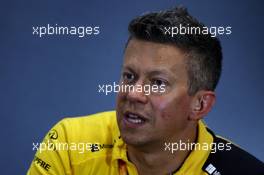 Marcin Budkowski (POL) Renault F1 Team Executive Director in the FIA Press Conference. 12.07.2019. Formula 1 World Championship, Rd 10, British Grand Prix, Silverstone, England, Practice Day.