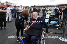 Frank Williams (GBR) Williams Team Owner with Claire Williams (GBR) Williams Racing Deputy Team Principal on the grid. 14.07.2019. Formula 1 World Championship, Rd 10, British Grand Prix, Silverstone, England, Race Day.