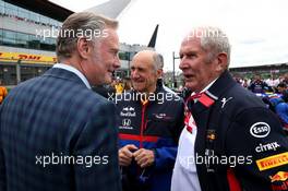 Sean Bratches (USA) Formula 1 Managing Director with Franz Tost (AUT) Scuderia Toro Rosso Team Principal  and Dr Helmut Marko (AUT) Red Bull Motorsport Consultant.  14.07.2019. Formula 1 World Championship, Rd 10, British Grand Prix, Silverstone, England, Race Day.