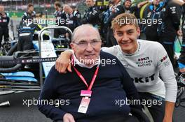Frank Williams (GBR) Williams Team Owner with George Russell (GBR) Williams Racing on the grid. 14.07.2019. Formula 1 World Championship, Rd 10, British Grand Prix, Silverstone, England, Race Day.