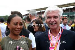 Mel B of the Spice Girls with Phillip Schofield (GBR) Television Presenter 14.07.2019. Formula 1 World Championship, Rd 10, British Grand Prix, Silverstone, England, Race Day.