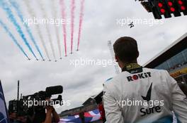 George Russell (GBR) Williams Racing FW42 and the Red Arrows. 14.07.2019. Formula 1 World Championship, Rd 10, British Grand Prix, Silverstone, England, Race Day.