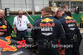 The FIA look over Red Bull tweaks on the grid. 14.07.2019. Formula 1 World Championship, Rd 10, British Grand Prix, Silverstone, England, Race Day.