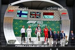 The podium (L to R): Valtteri Bottas (FIN) Mercedes AMG F1, second; Lewis Hamilton (GBR) Mercedes AMG F1, race winner; Charles Leclerc (MON) Ferrari, third. 14.07.2019. Formula 1 World Championship, Rd 10, British Grand Prix, Silverstone, England, Race Day.