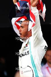 Race winner Lewis Hamilton (GBR) Mercedes AMG F1 celebrates in parc ferme. 14.07.2019. Formula 1 World Championship, Rd 10, British Grand Prix, Silverstone, England, Race Day.