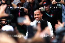 Race winner Lewis Hamilton (GBR) Mercedes AMG F1 celebrates in parc ferme. 14.07.2019. Formula 1 World Championship, Rd 10, British Grand Prix, Silverstone, England, Race Day.