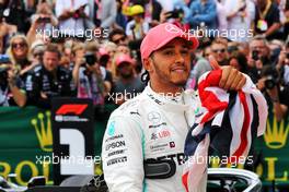 Race winner Lewis Hamilton (GBR) Mercedes AMG F1 celebrates in parc ferme. 14.07.2019. Formula 1 World Championship, Rd 10, British Grand Prix, Silverstone, England, Race Day.