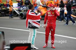 Lewis Hamilton (GBR), Mercedes AMG F1  and Charles Leclerc (FRA), Scuderia Ferrari  14.07.2019. Formula 1 World Championship, Rd 10, British Grand Prix, Silverstone, England, Race Day.
