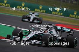Lewis Hamilton (GBR) Mercedes AMG F1 W10 leads Valtteri Bottas (FIN) Mercedes AMG F1 W10. 14.07.2019. Formula 1 World Championship, Rd 10, British Grand Prix, Silverstone, England, Race Day.