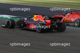 Charles Leclerc (MON) Ferrari SF90 and Max Verstappen (NLD) Red Bull Racing RB15. 14.07.2019. Formula 1 World Championship, Rd 10, British Grand Prix, Silverstone, England, Race Day.