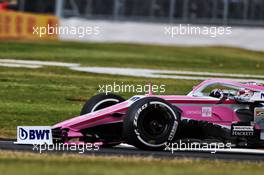 Sergio Perez (MEX) Racing Point F1 Team RP19 with a broken front wing. 14.07.2019. Formula 1 World Championship, Rd 10, British Grand Prix, Silverstone, England, Race Day.